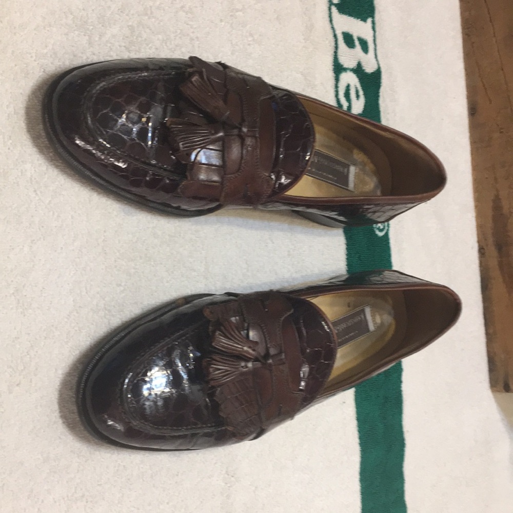 Johnston & Murphy Mens snake skin slip on dress shoes